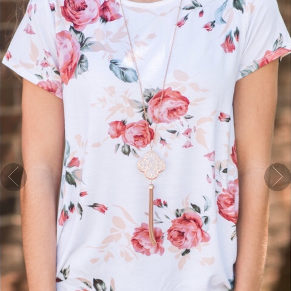 NWOT large rose print top